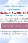 hông báo lịch kiểm tra ĐGĐK Cuối HK1 môn Toán, Tiếng Việt